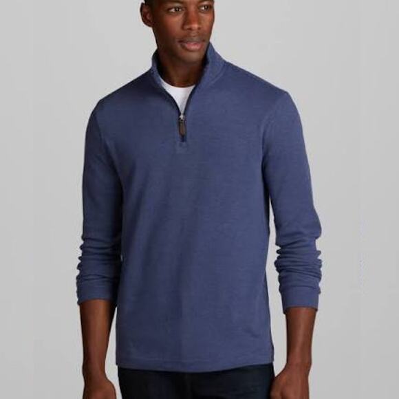 Jos. A. Bank Blue Quarter Zip Pullover Sweater Extra Large XL Preppy - Picture 1 of 6